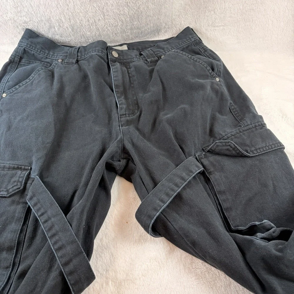 Standard Cloth (Urban Outfitters) Flared Utility Cargo Pants Med -‎ Washed Black